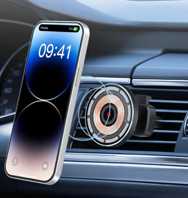 15W Magnetic Fast Car Charger Wireless Phone Stand Magnetic Mount Holder Qi Car Wireless Charger