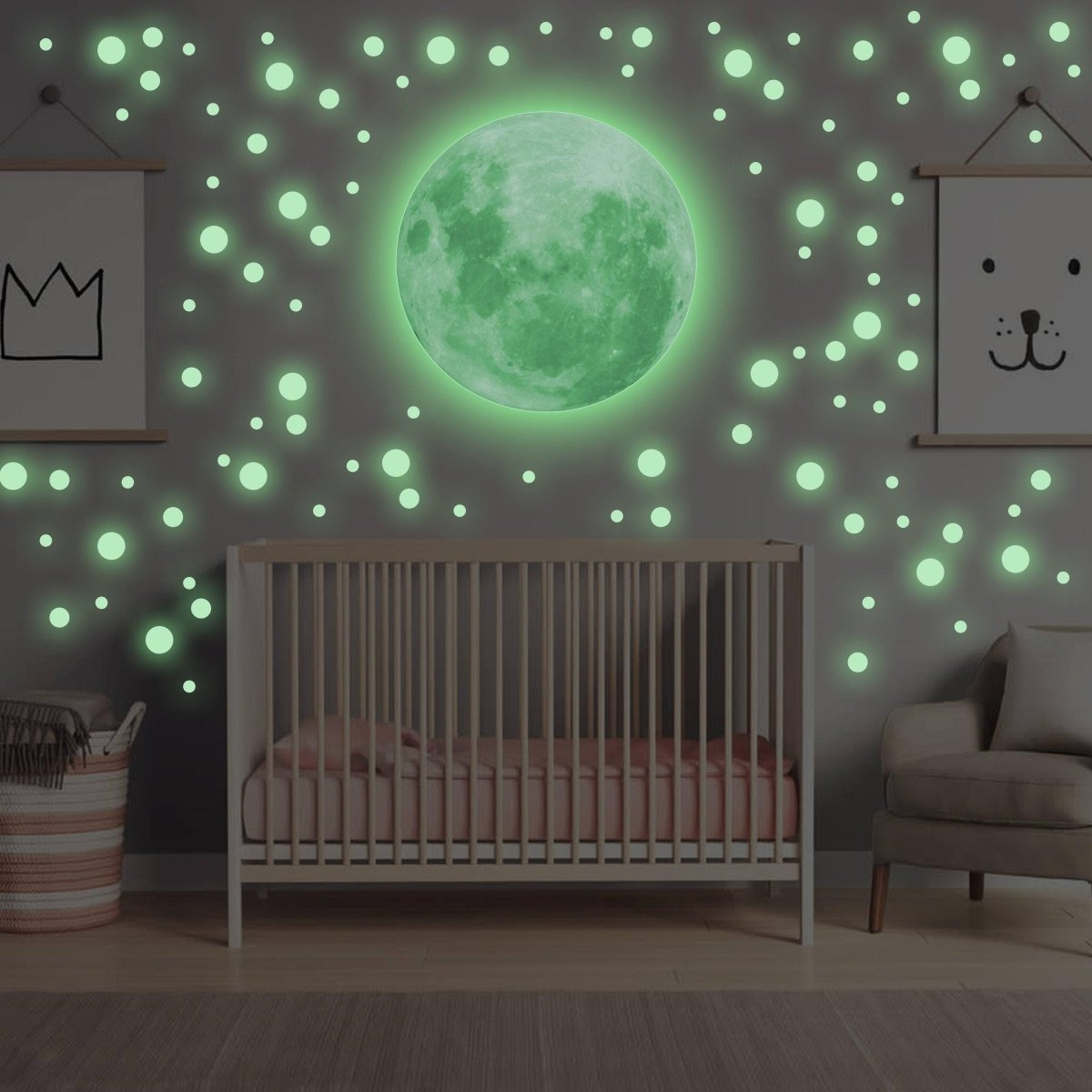 Glowing Celestial Night Sky Wall Decal - Luminous Space Theme Stickers