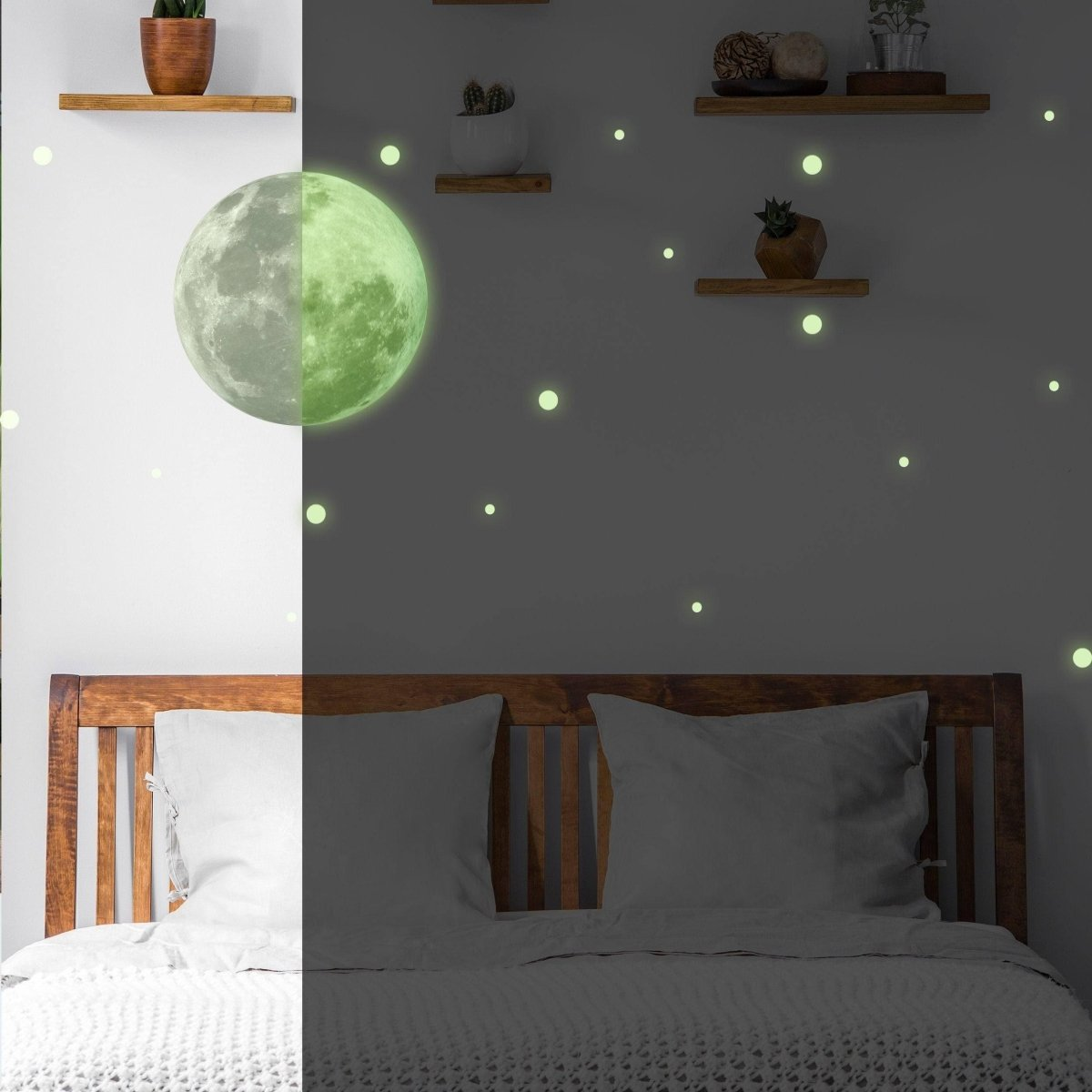 Glowing Celestial Night Sky Wall Decal - Luminous Space Theme Stickers