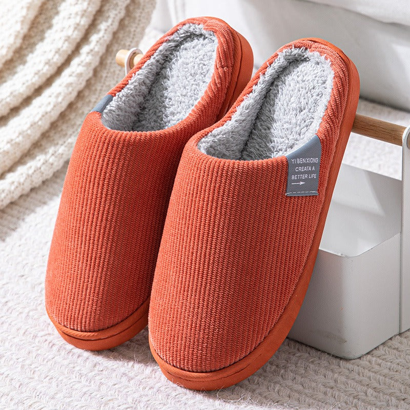 Cotton slippers for women in winter, anti slip and plush insulation, postpartum slippers, indoor home, cotton slippers, winter