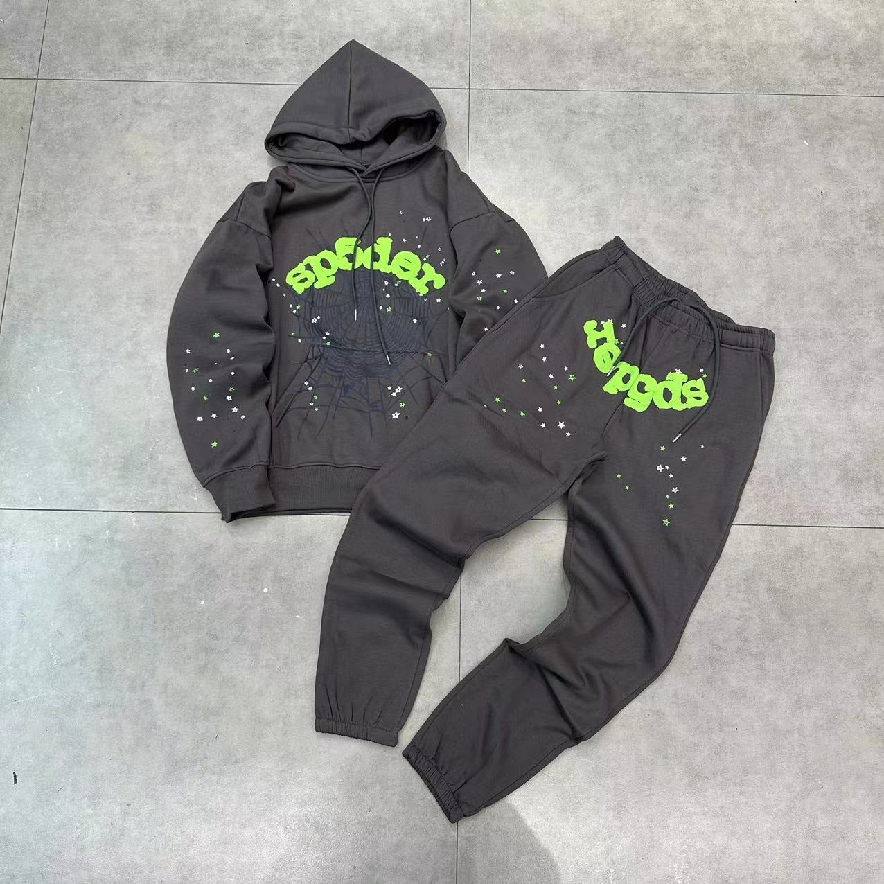 Hot selling trendy street loose hooded hoodie set for men and women